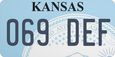 KS license plate 069DEF