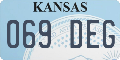 KS license plate 069DEG