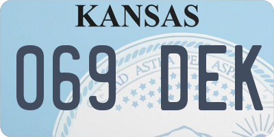 KS license plate 069DEK