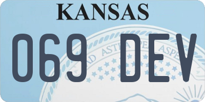 KS license plate 069DEV