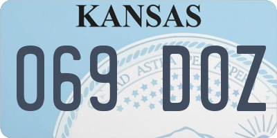 KS license plate 069DOZ