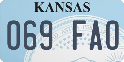 KS license plate 069FAO