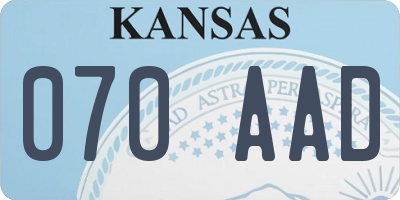 KS license plate 070AAD