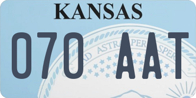 KS license plate 070AAT