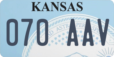KS license plate 070AAV