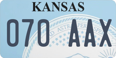 KS license plate 070AAX