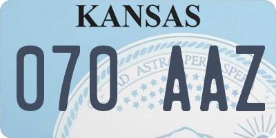 KS license plate 070AAZ