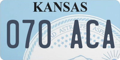 KS license plate 070ACA