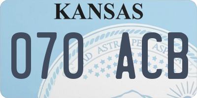 KS license plate 070ACB