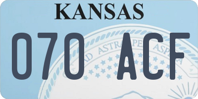 KS license plate 070ACF