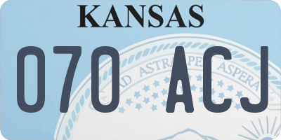 KS license plate 070ACJ