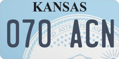 KS license plate 070ACN