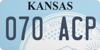 KS license plate 070ACP
