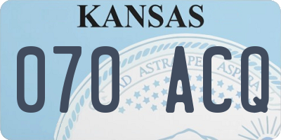 KS license plate 070ACQ