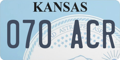 KS license plate 070ACR