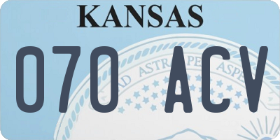 KS license plate 070ACV