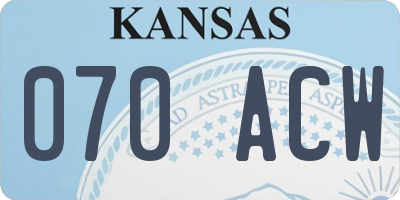 KS license plate 070ACW