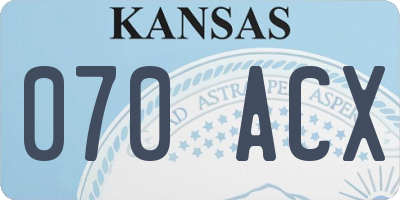 KS license plate 070ACX