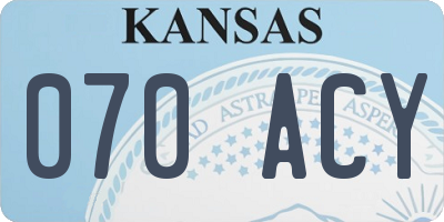 KS license plate 070ACY