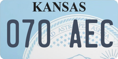 KS license plate 070AEC