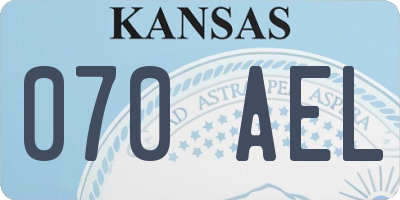 KS license plate 070AEL