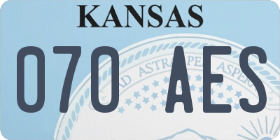 KS license plate 070AES
