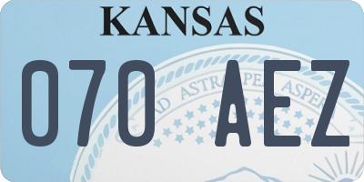 KS license plate 070AEZ