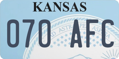 KS license plate 070AFC