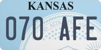 KS license plate 070AFE