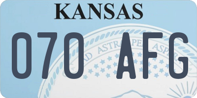 KS license plate 070AFG