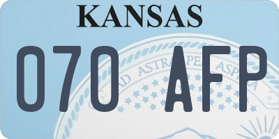 KS license plate 070AFP