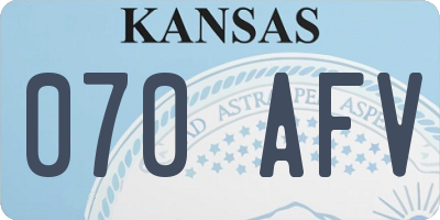 KS license plate 070AFV