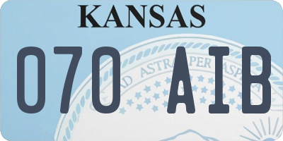 KS license plate 070AIB
