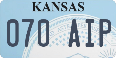 KS license plate 070AIP