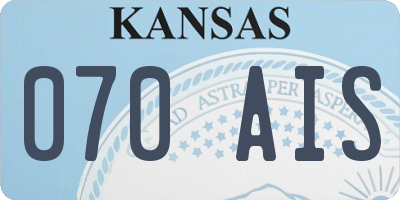 KS license plate 070AIS