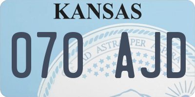 KS license plate 070AJD