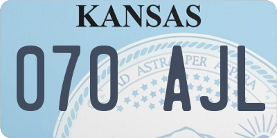 KS license plate 070AJL
