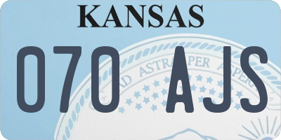 KS license plate 070AJS