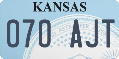 KS license plate 070AJT