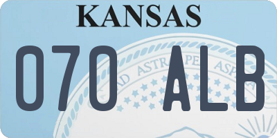 KS license plate 070ALB