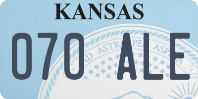 KS license plate 070ALE