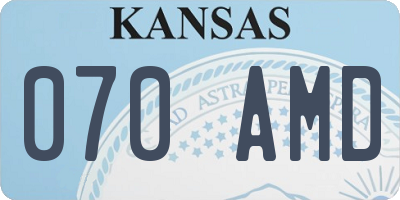 KS license plate 070AMD