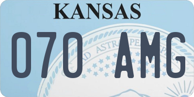 KS license plate 070AMG