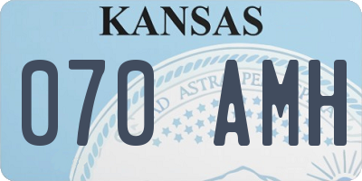 KS license plate 070AMH