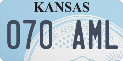 KS license plate 070AML