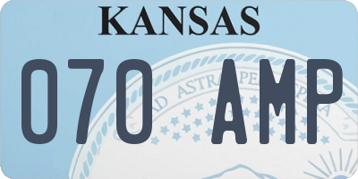 KS license plate 070AMP
