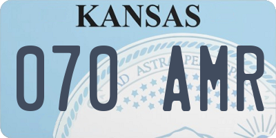 KS license plate 070AMR