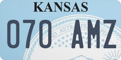 KS license plate 070AMZ