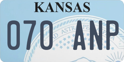 KS license plate 070ANP