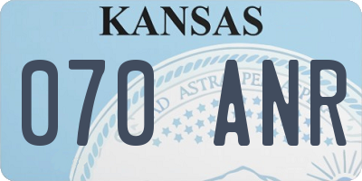 KS license plate 070ANR